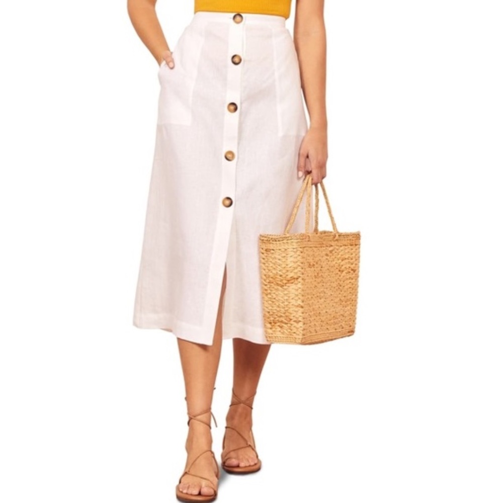NWT Reformation Highland Skirt in White, Sz 0 - Picture 2 of 9